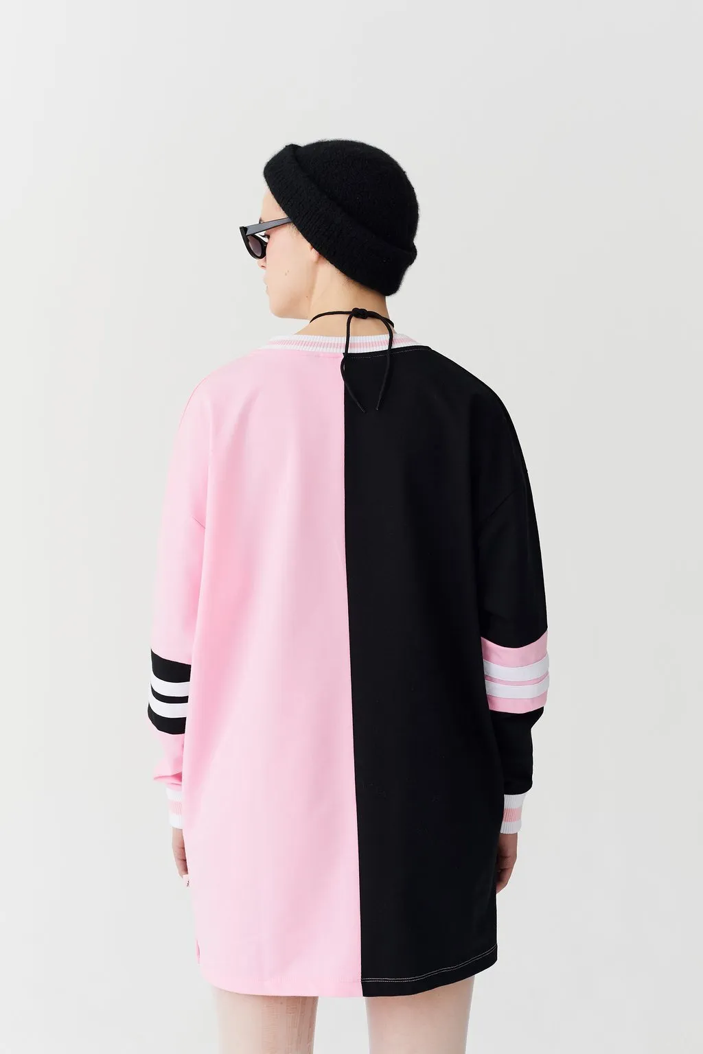 LAZY OAF  |Blended Fabrics Street Style V-Neck Collaboration