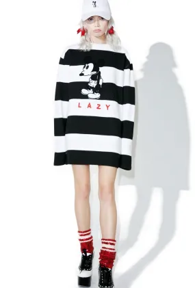 LAZY OAF  |Stripes Unisex Street Style U-Neck Collaboration