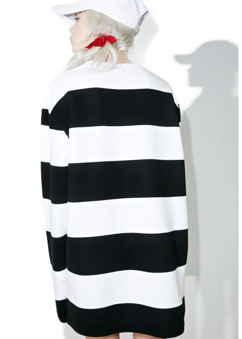 LAZY OAF  |Stripes Unisex Street Style U-Neck Collaboration