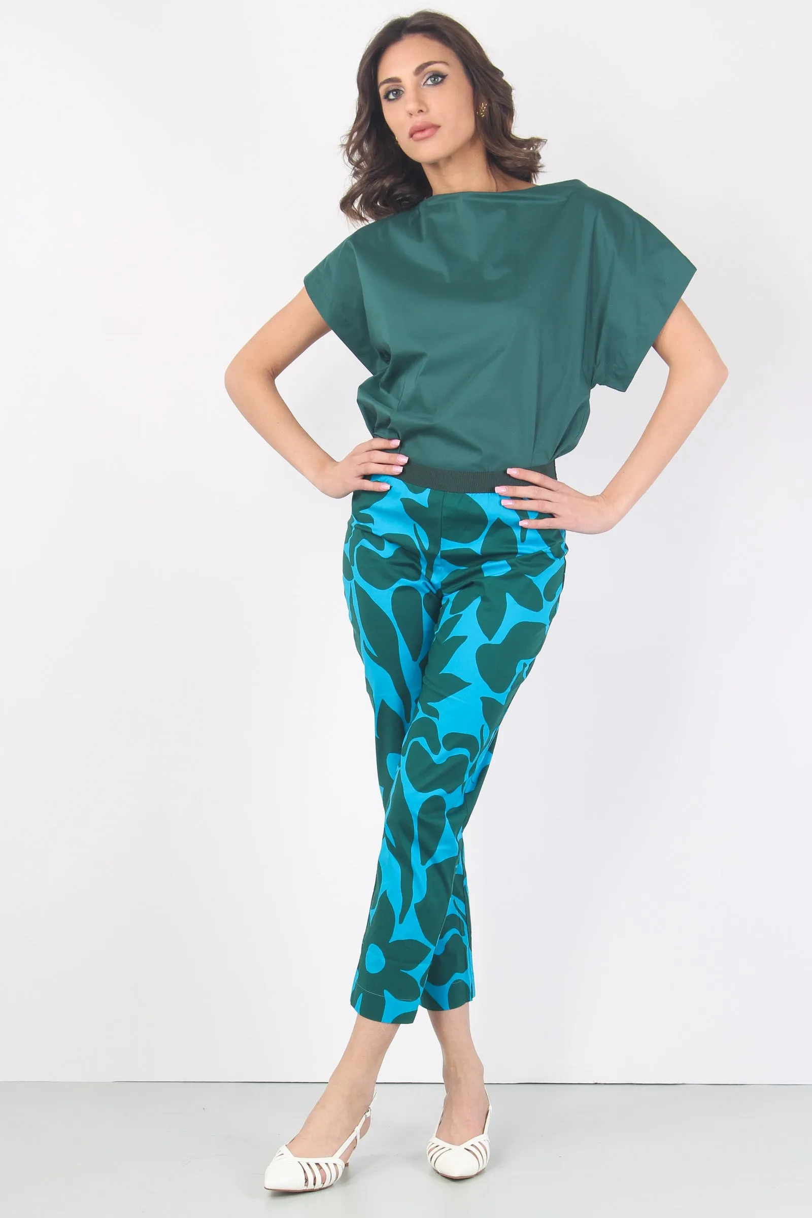 Leggings Fantasia Fiori Turchese/blu