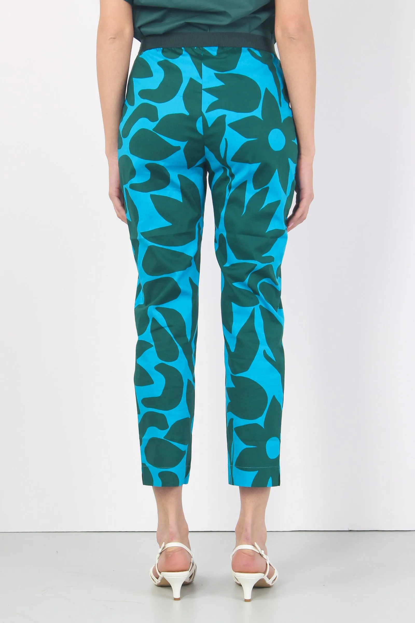 Leggings Fantasia Fiori Turchese/blu