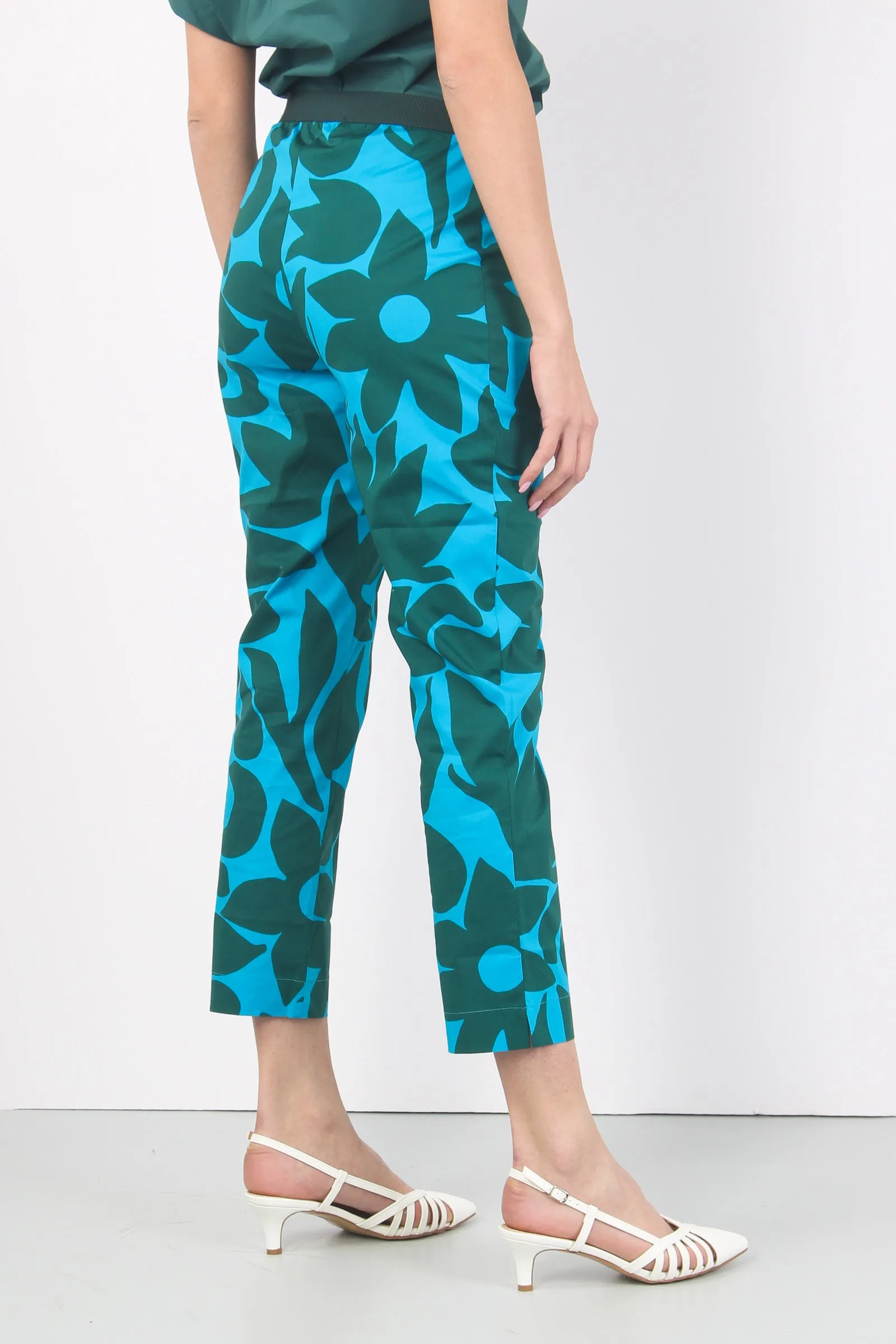 Leggings Fantasia Fiori Turchese/blu