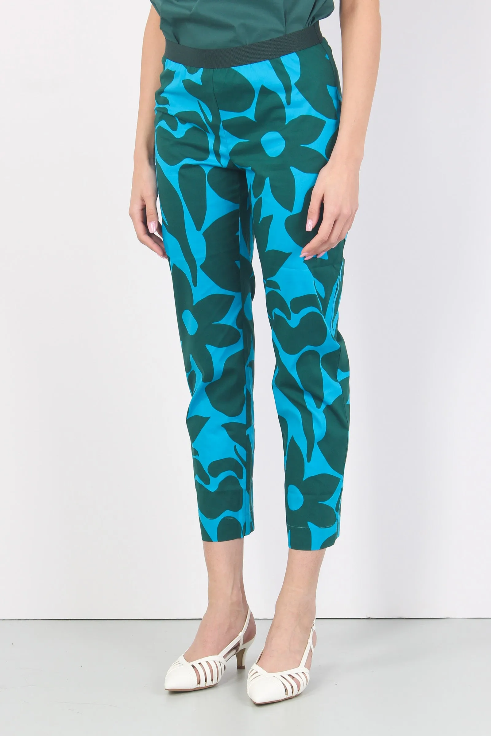 Leggings Fantasia Fiori Turchese/blu