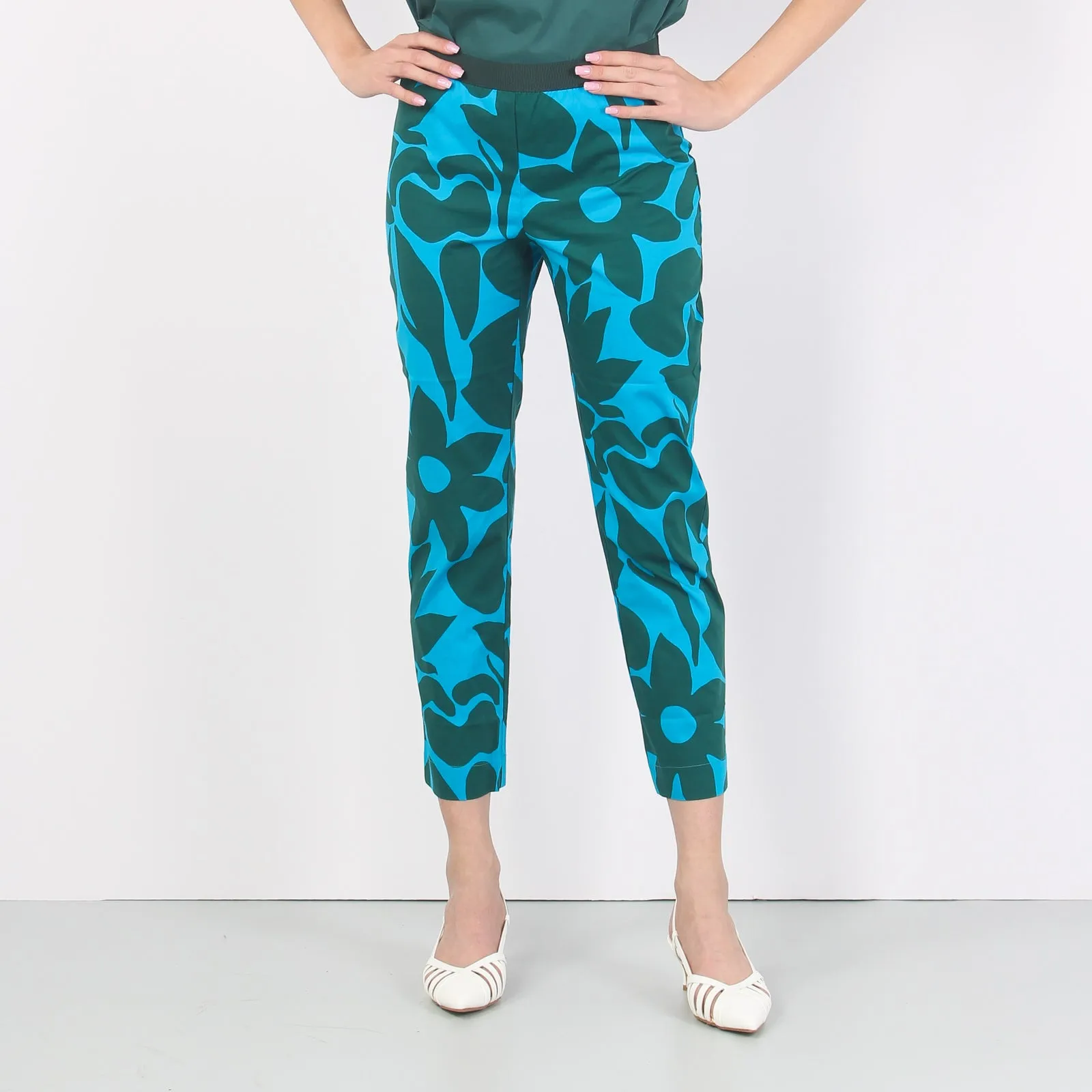 Leggings Fantasia Fiori Turchese/blu