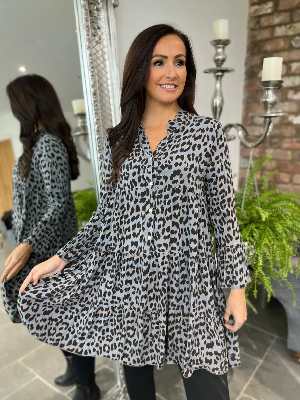 Leopard Tiered Dress Zora