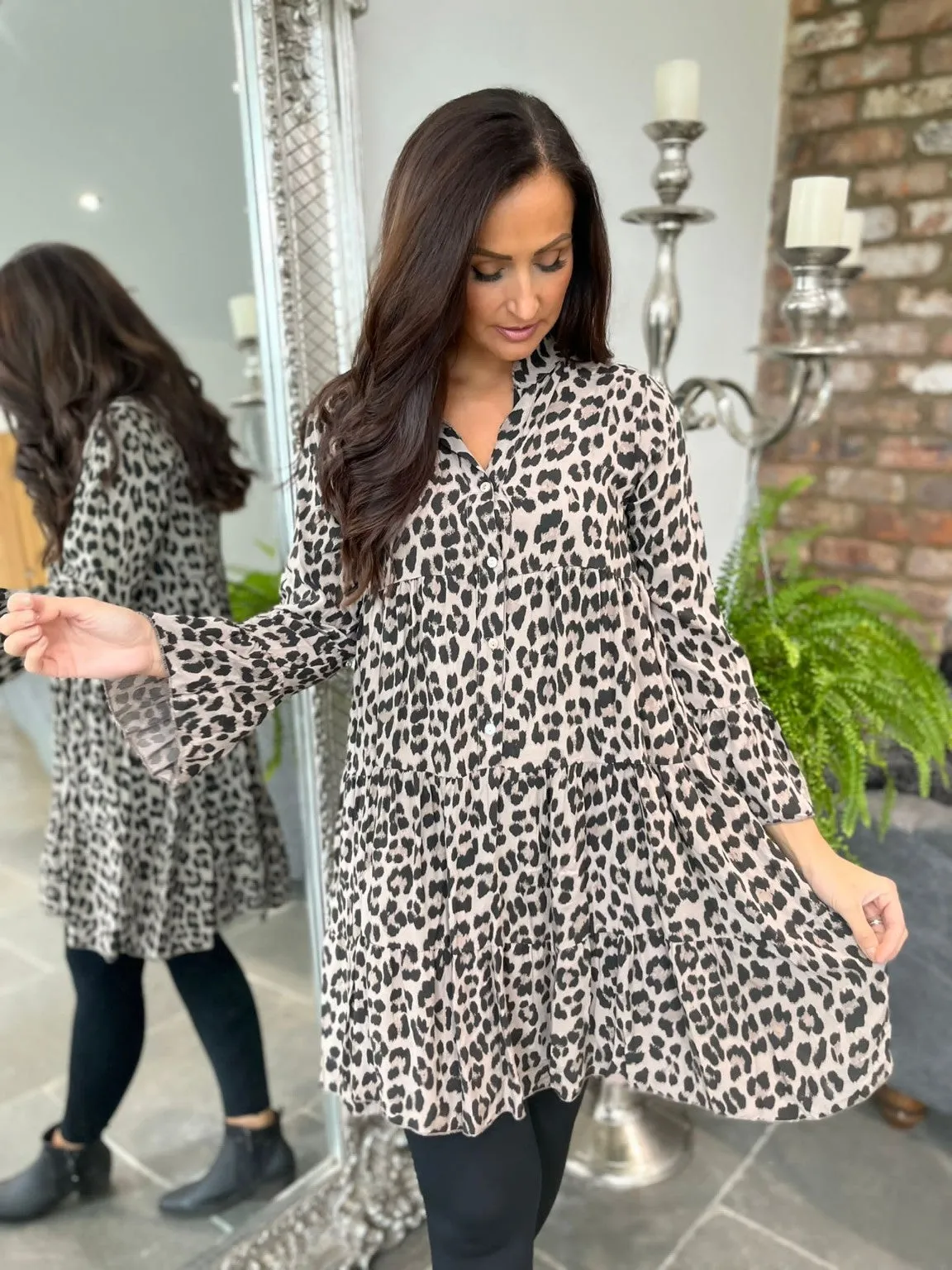 Leopard Tiered Dress Zora