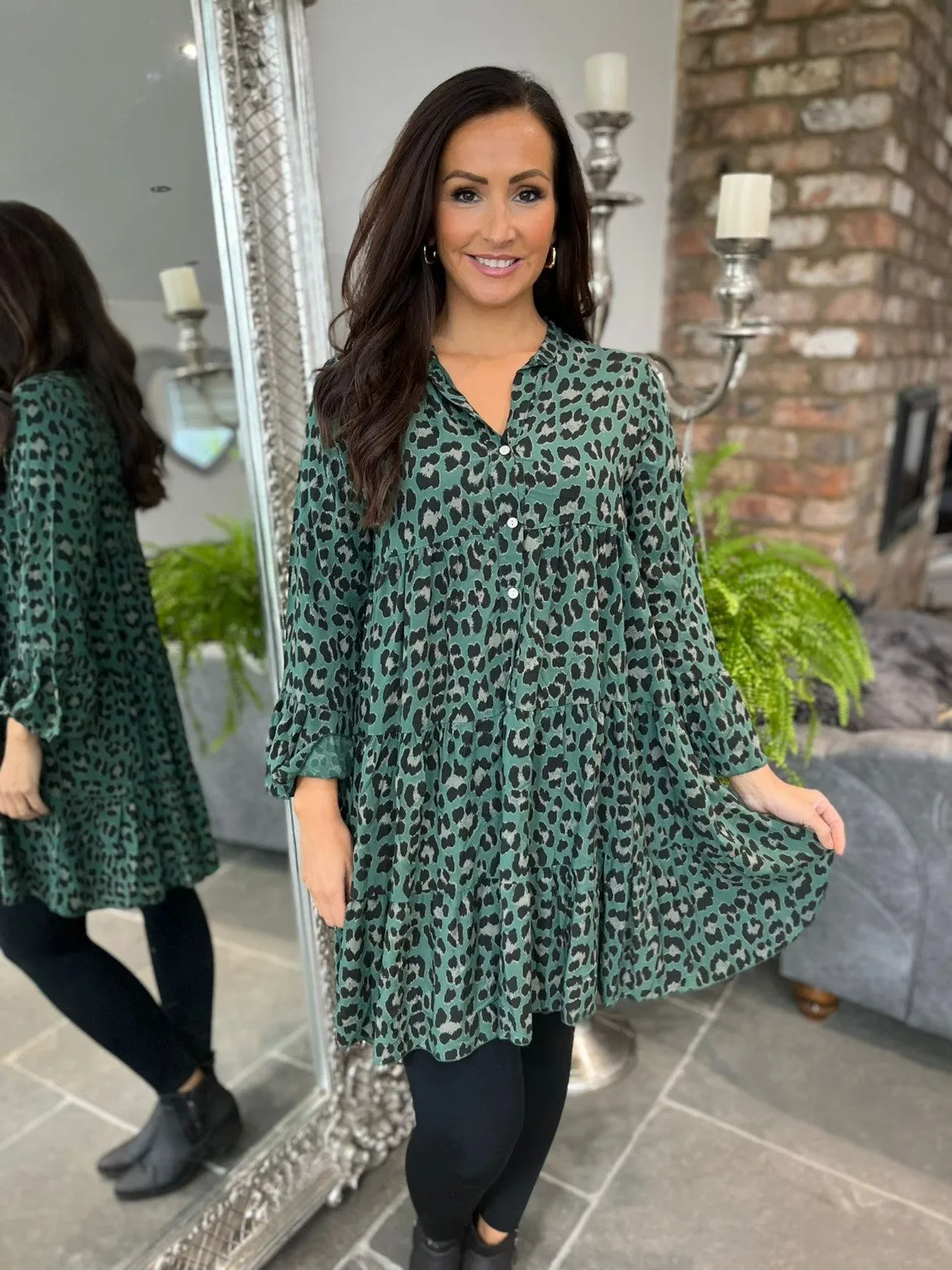 Leopard Tiered Dress Zora