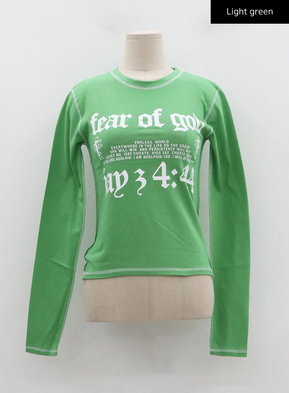 Lettering Print Long Sleeve Top CN29