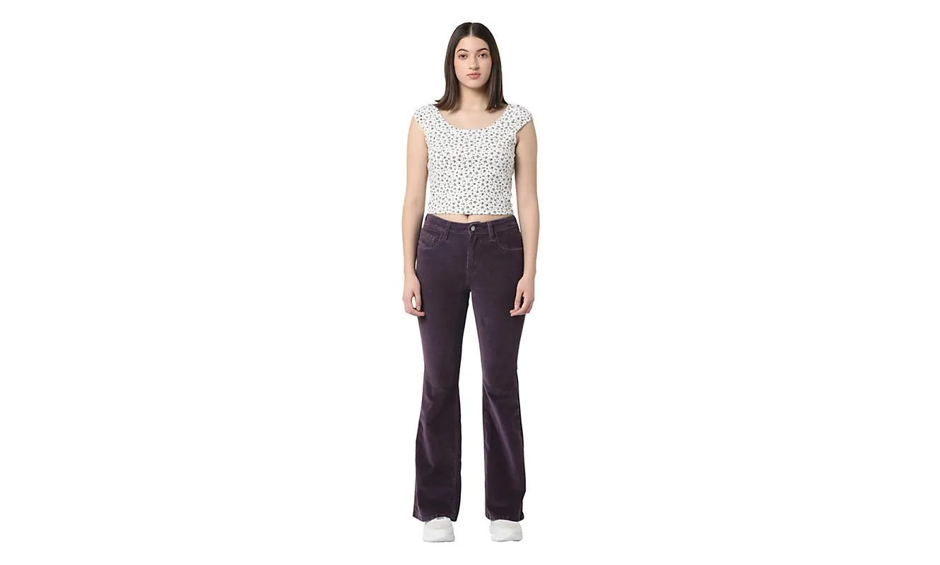 Levi's 726 High Rise Flare In Plum Perfect Corduroy