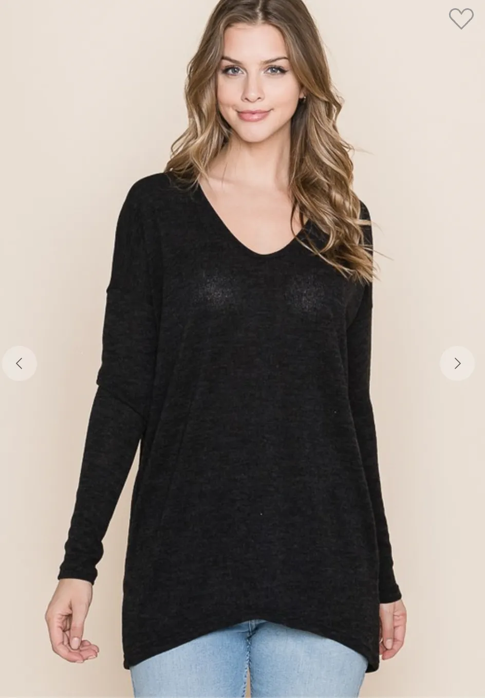 Long Sleeve Tunic Top in Black