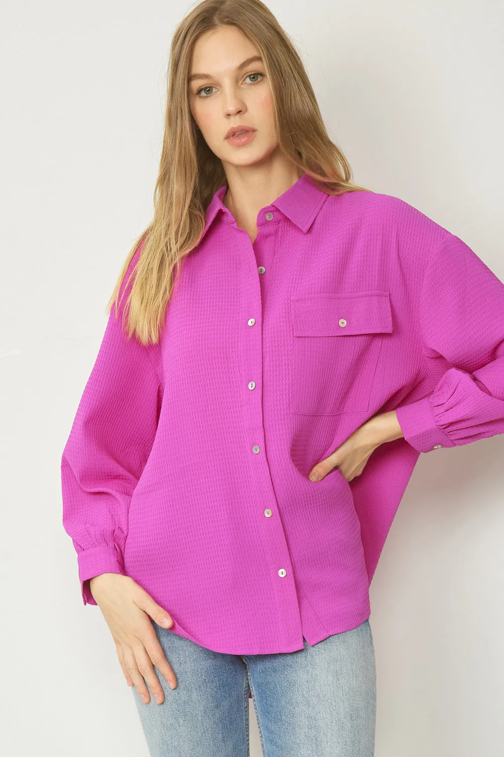 Long Sleeve Waffle Top