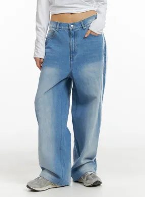 Low Waist Striped Baggy Jeans (UNISEX) CM407