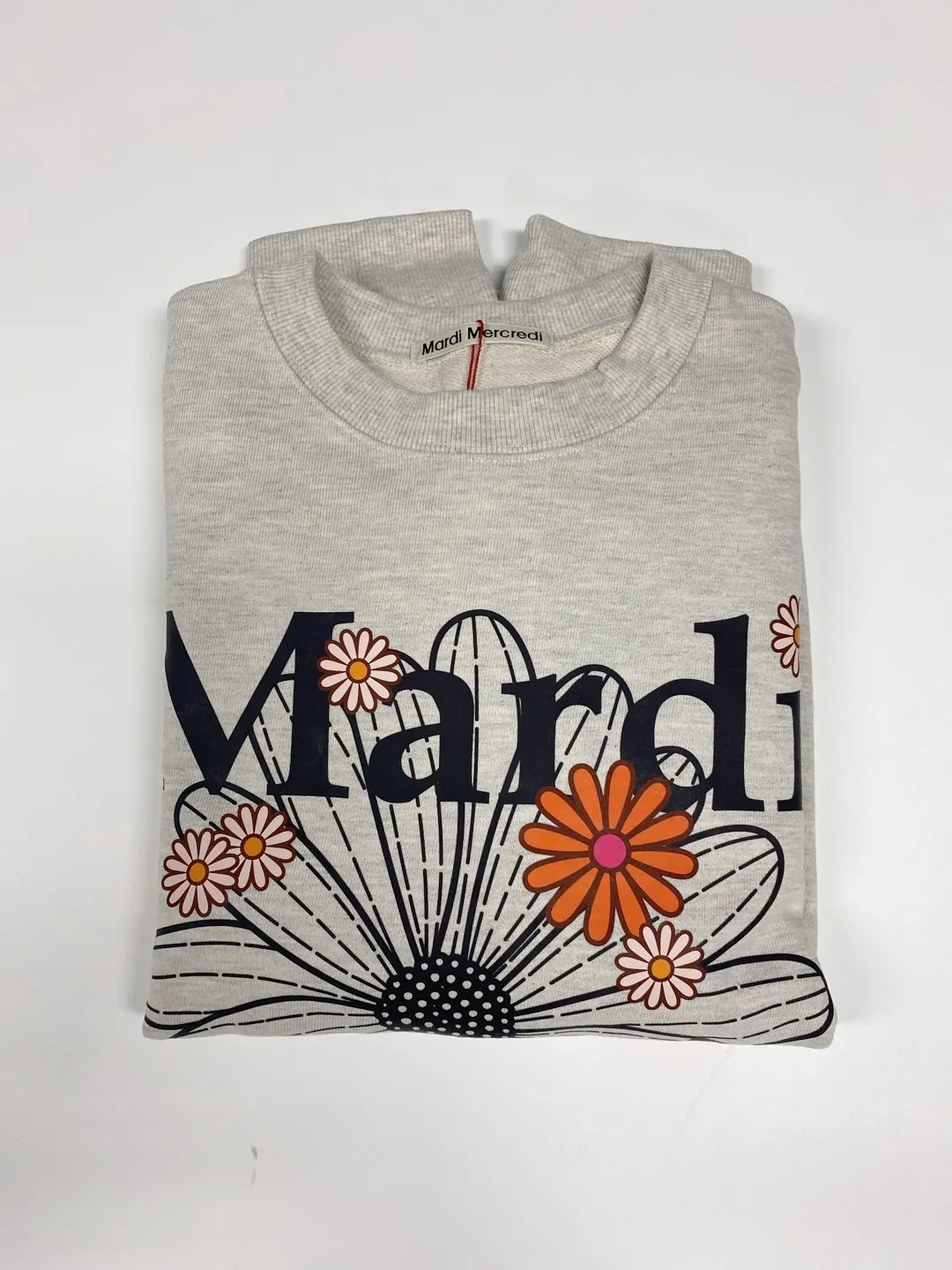 Mardi Mercredi  |Crew Neck Flower Patterns Unisex Street Style Long Sleeves