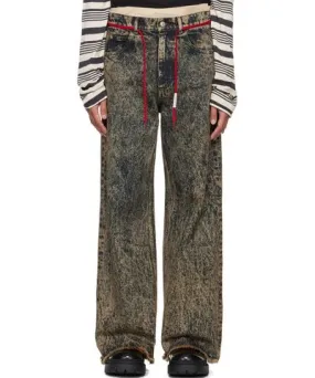 Marni Brown Marble-Dyed Jeans