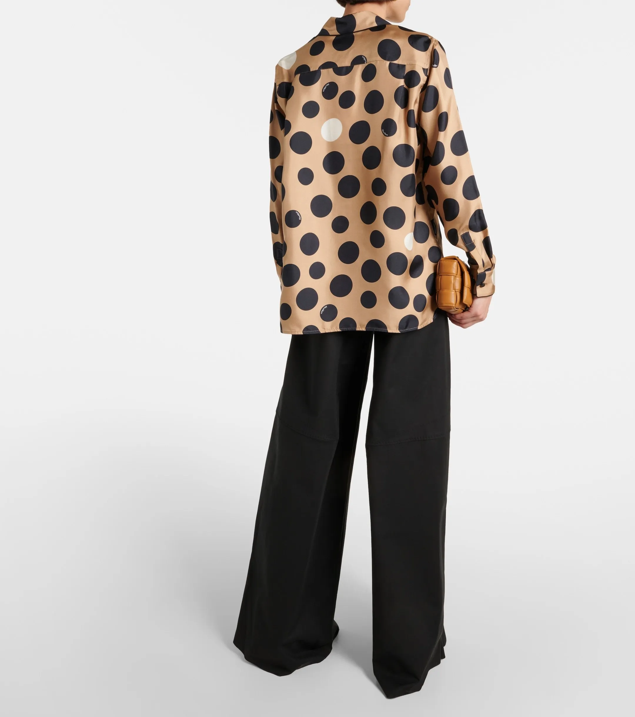 MaxMara  |Dots Lace-up Casual Style Silk Blended Fabrics Long Sleeves