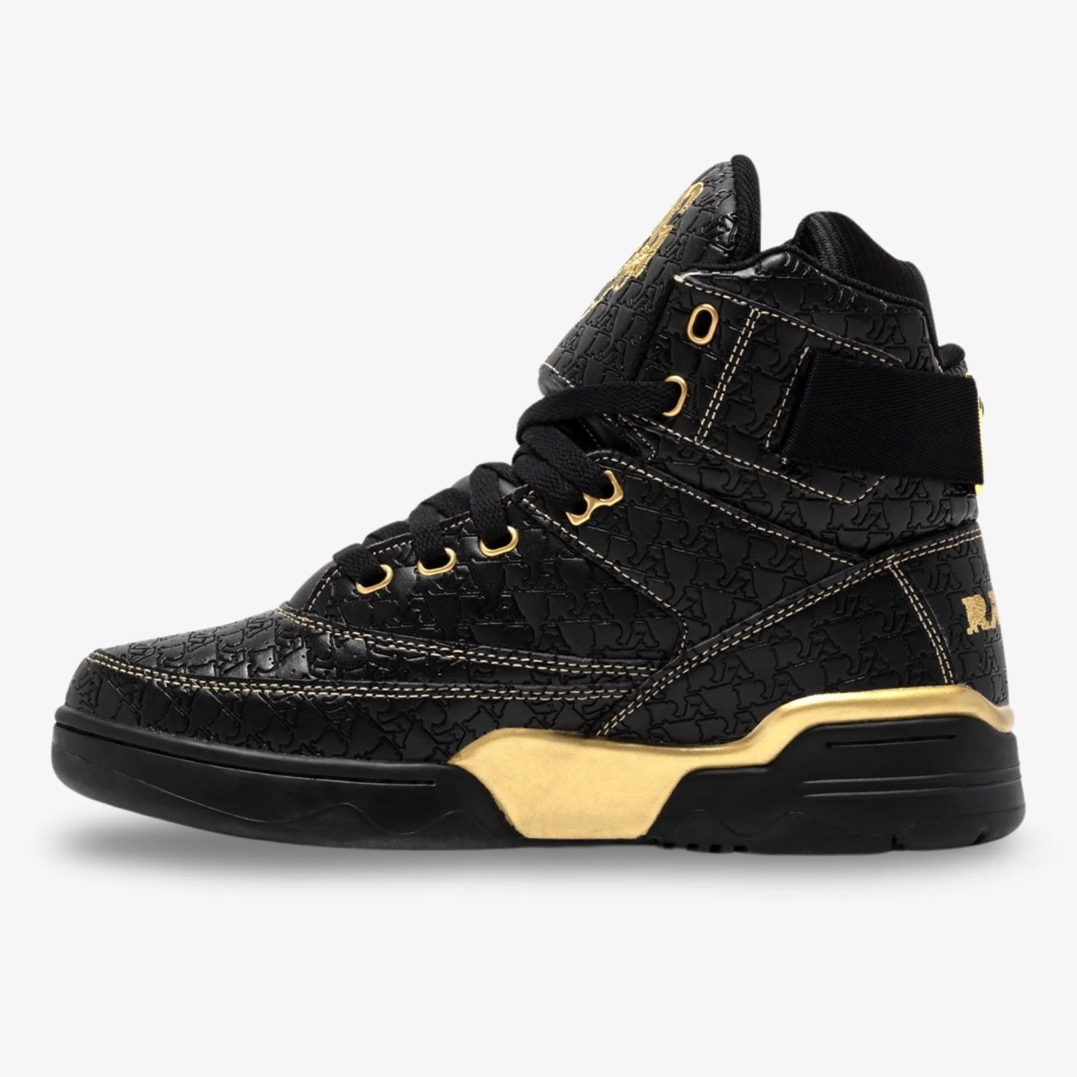 (Men's) Ewing Athletics x Rakim 33 Hi 'Hip-Hop 50th Anniversary' Black / Gold 1BM02398-040