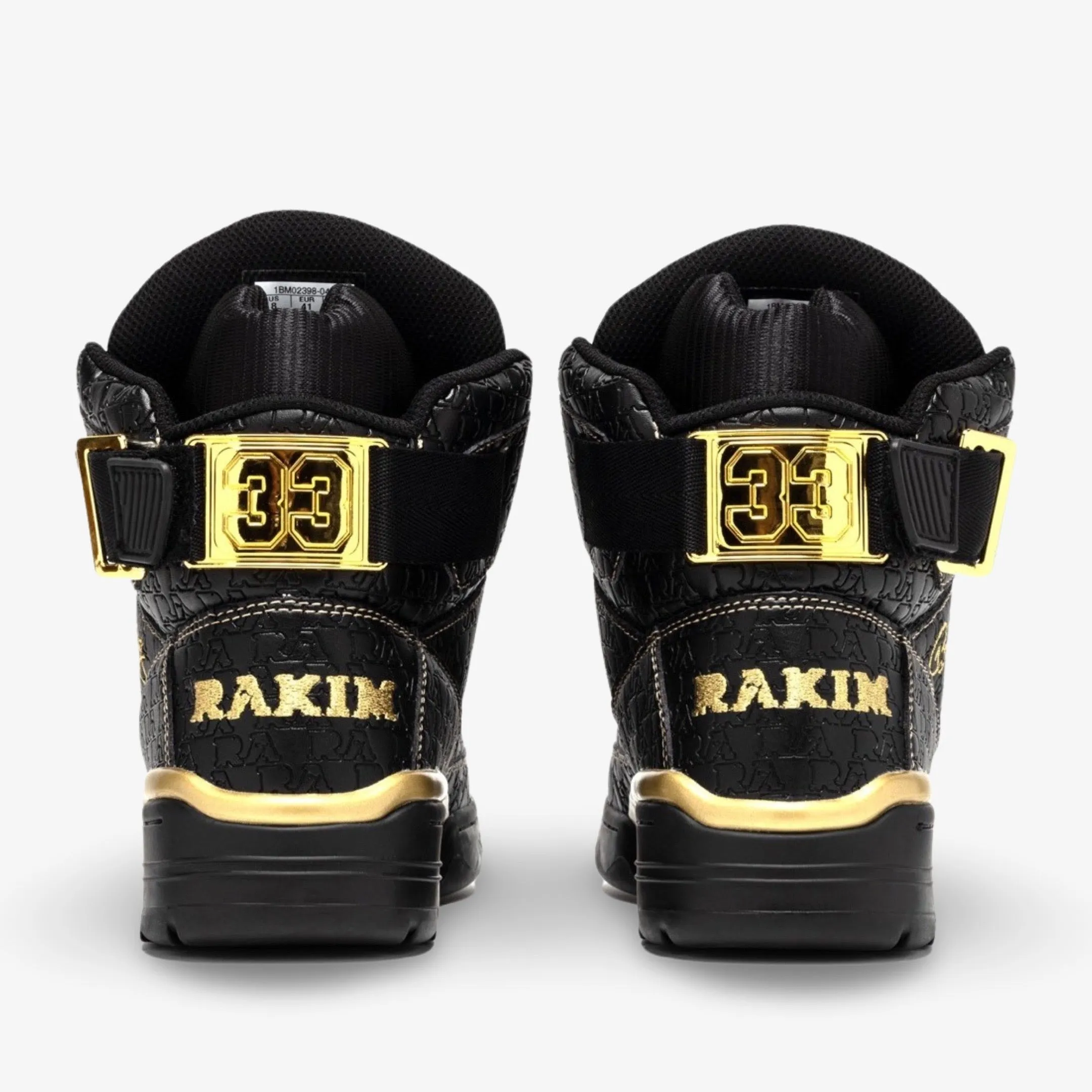 (Men's) Ewing Athletics x Rakim 33 Hi 'Hip-Hop 50th Anniversary' Black / Gold 1BM02398-040