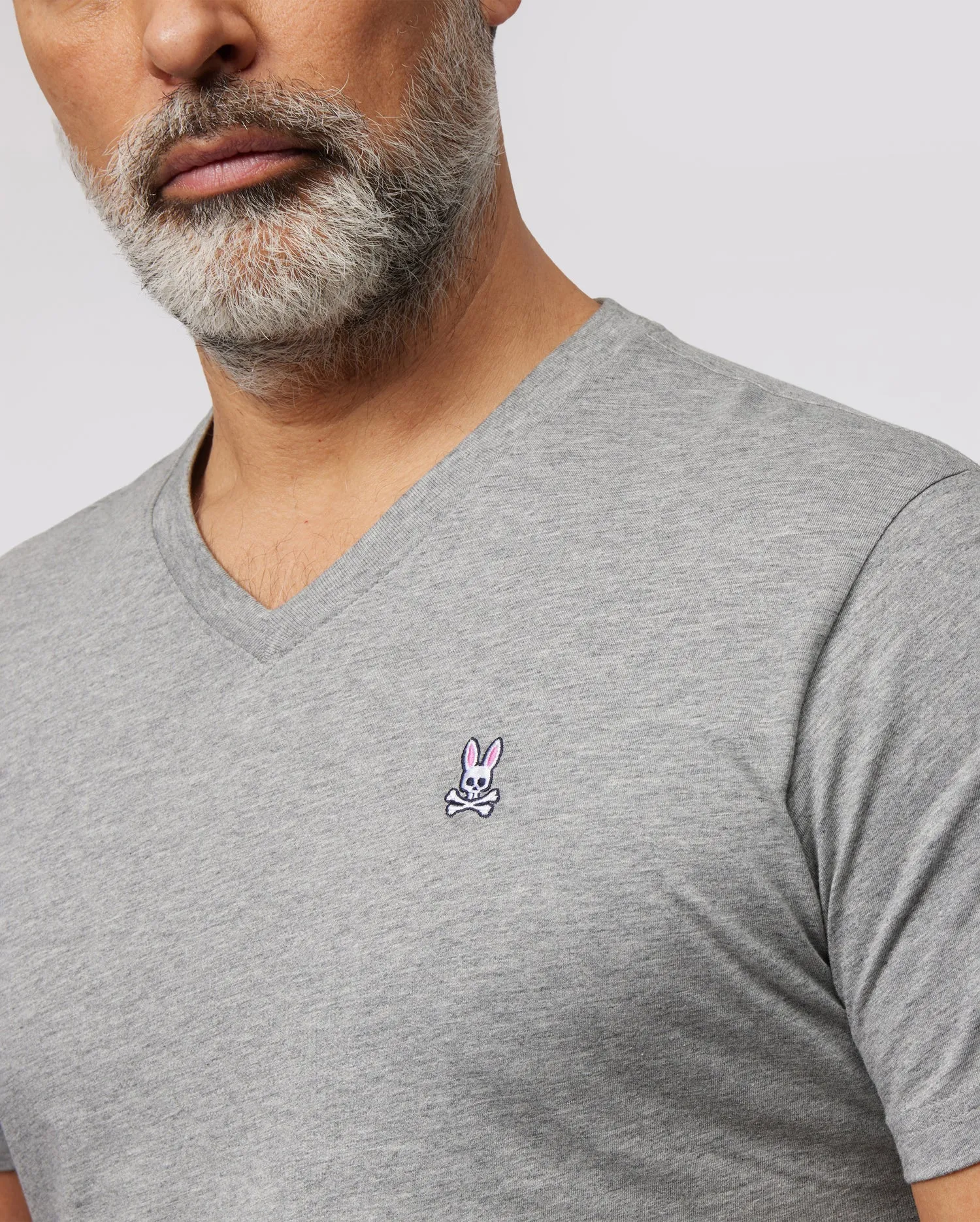 MENS GRAY CLASSIC V NECK TEE - B6U100CRPC