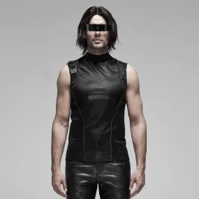 Men's Punk Futuristic Zipper Back Vests