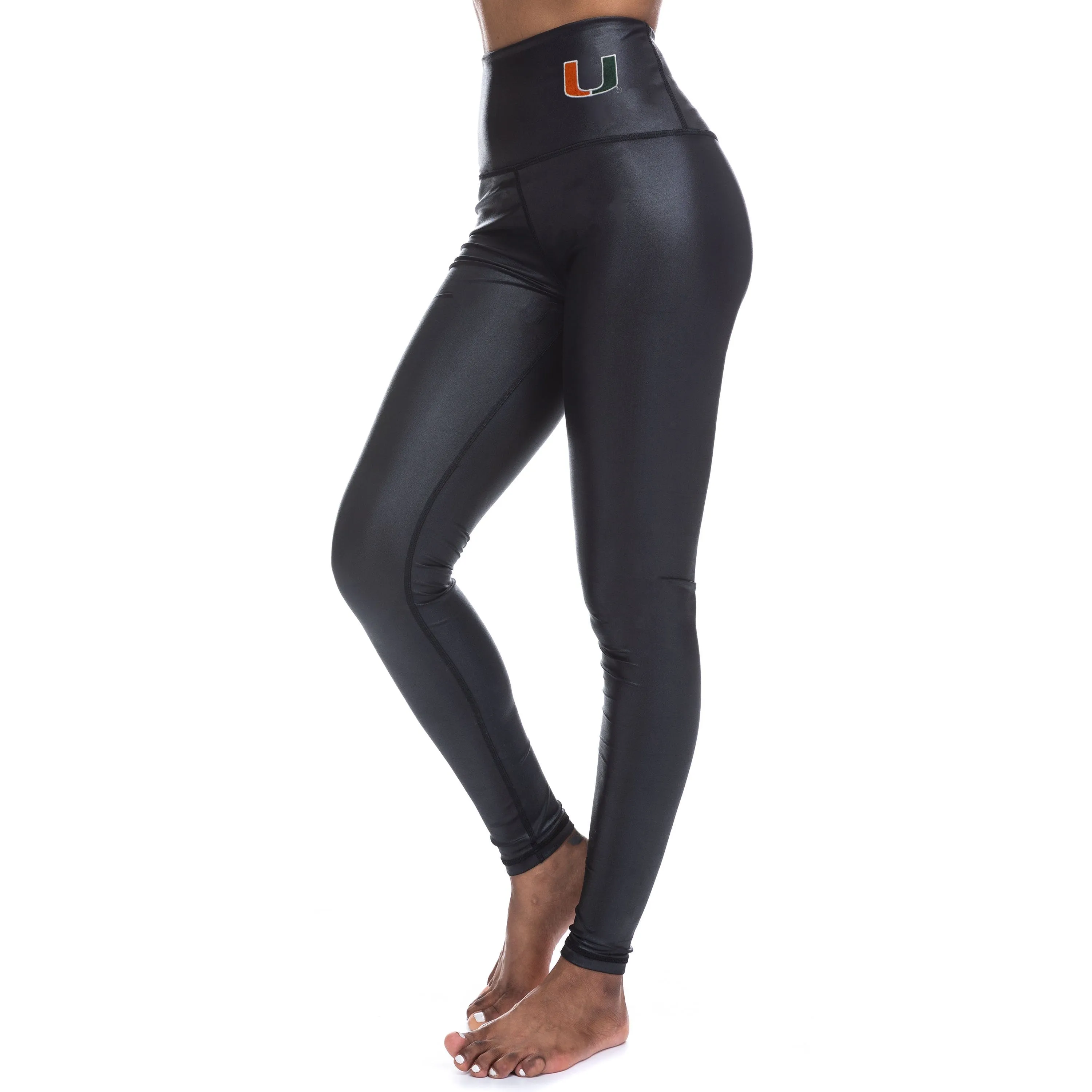 Miami Hurricanes ZooZatz Shine Leggings - Black