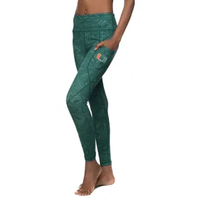 Miami Hurricanes ZooZatz U Paisley Pocket Leggings - Green