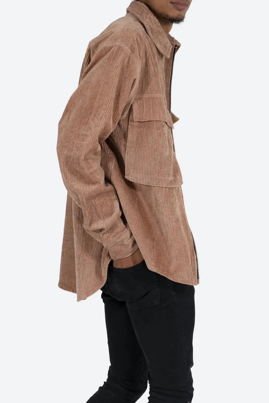 MNML  |Corduroy Street Style Long Sleeves Plain Cotton Oversized