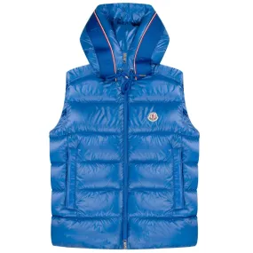 Moncler Luiro Hooded Down Gilet Blue