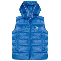 Moncler Luiro Hooded Down Gilet Blue