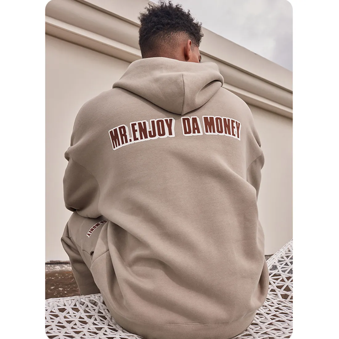 MR. ENJOY DA MONEY  |Unisex Blended Fabrics Street Style Long Sleeves Cotton