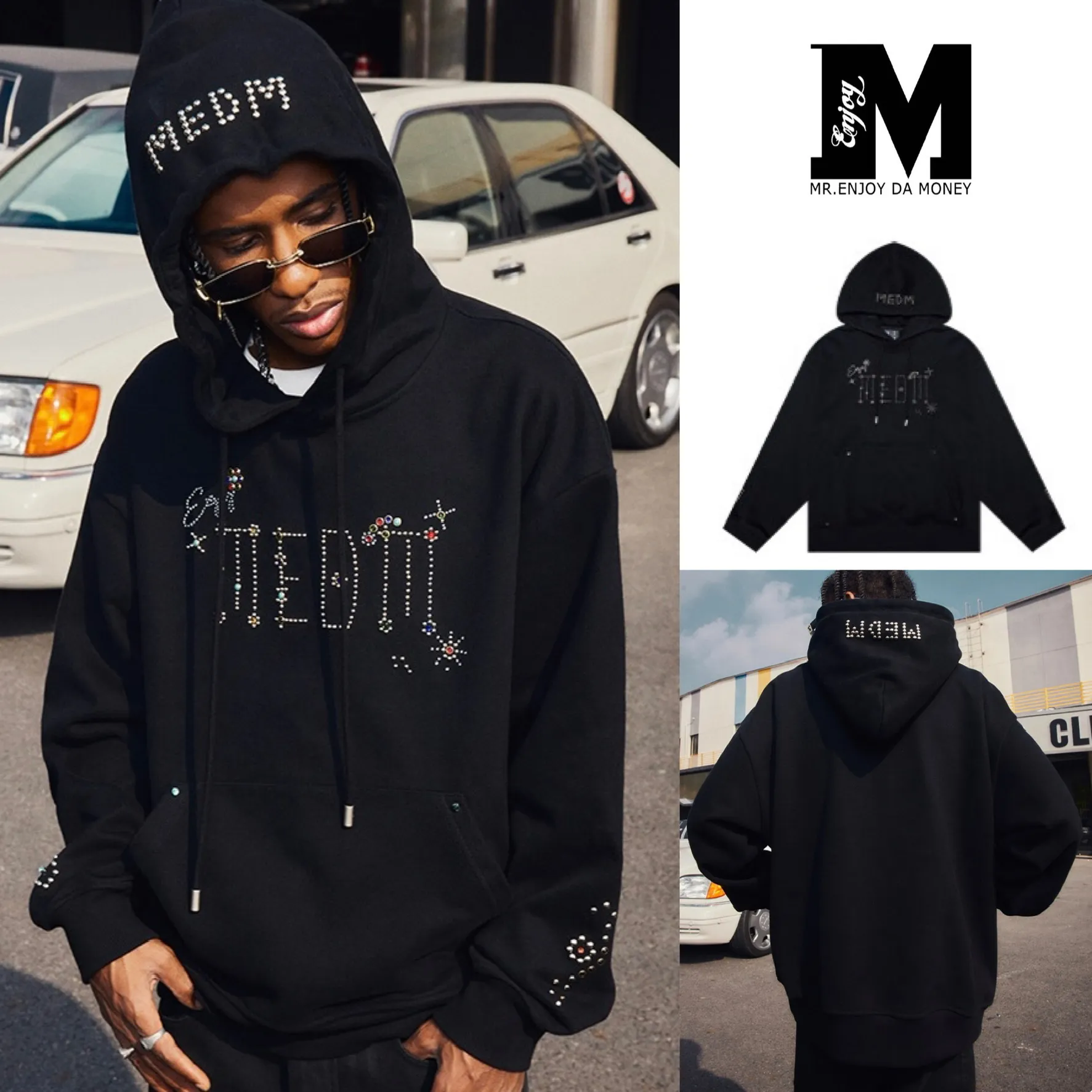 MR. ENJOY DA MONEY  |Unisex Street Style Long Sleeves Plain Oversized Logo