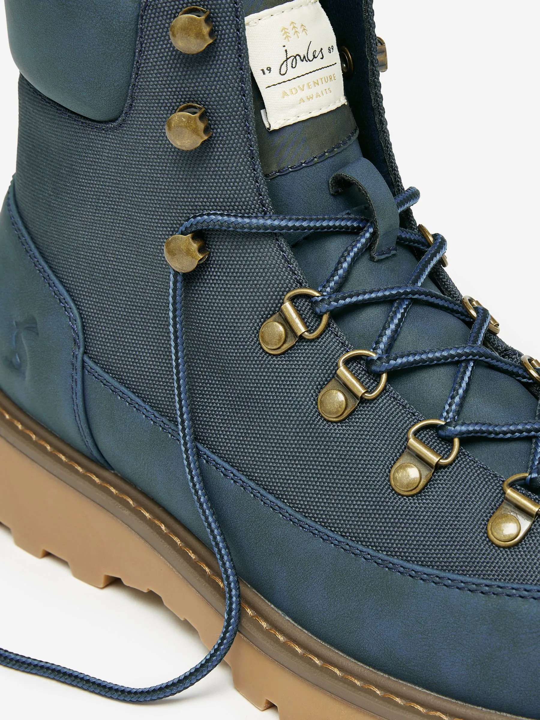 Navy Lace-Up Boots