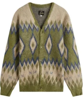 NEEDLES Men's Diamond Mohair Cardigan