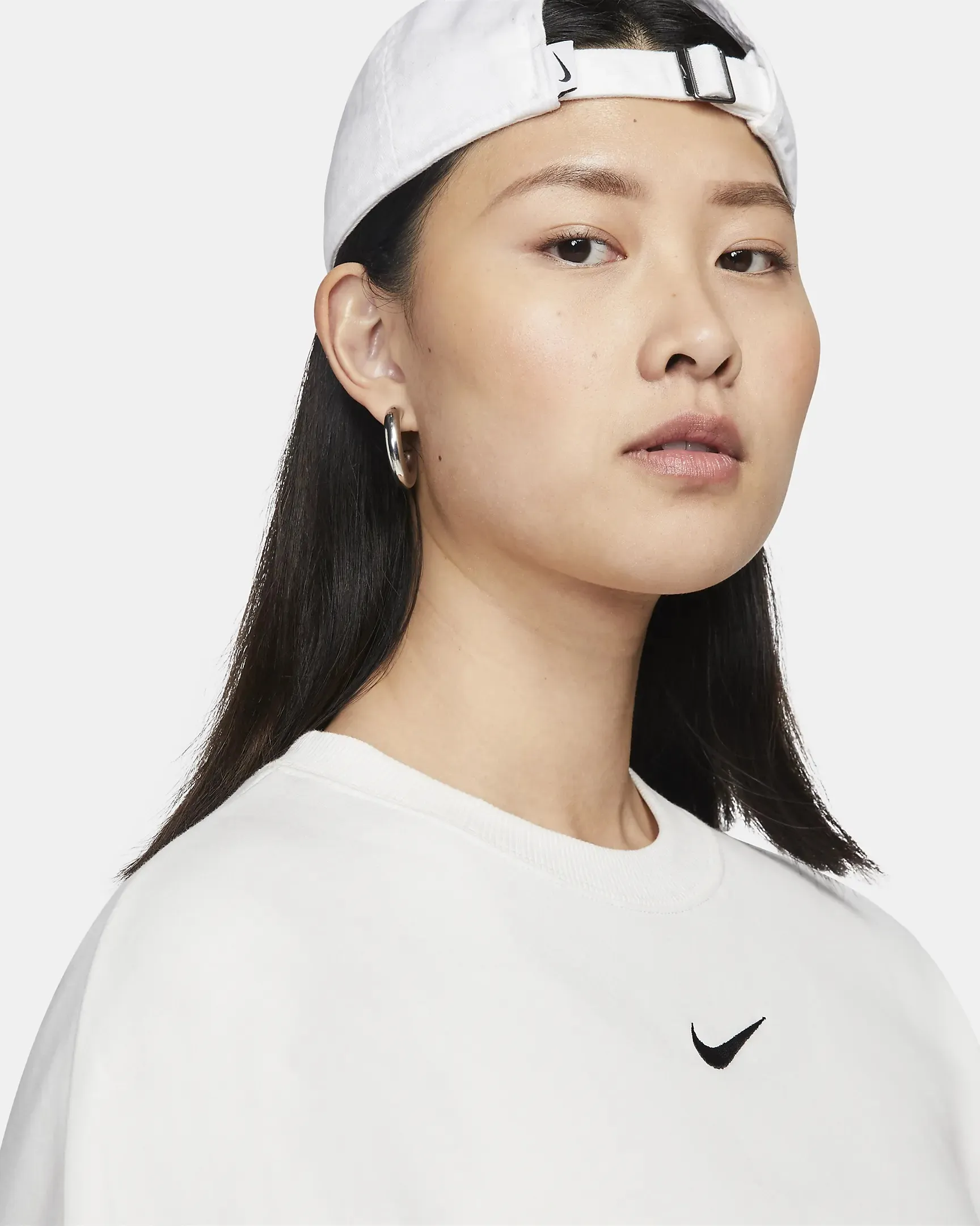 Nike  |Blended Fabrics Street Style U-Neck Long Sleeves Plain