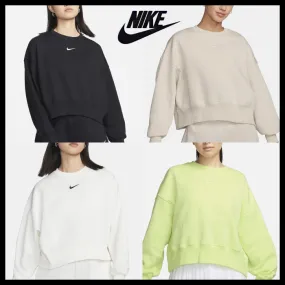 Nike  |Blended Fabrics Street Style U-Neck Long Sleeves Plain