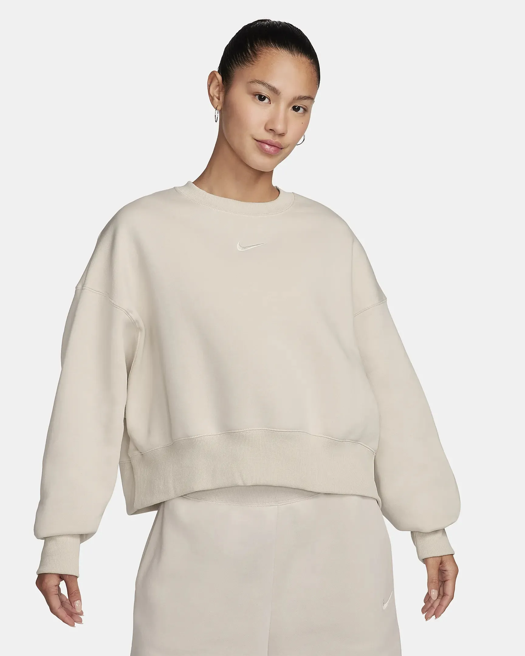 Nike  |Blended Fabrics Street Style U-Neck Long Sleeves Plain