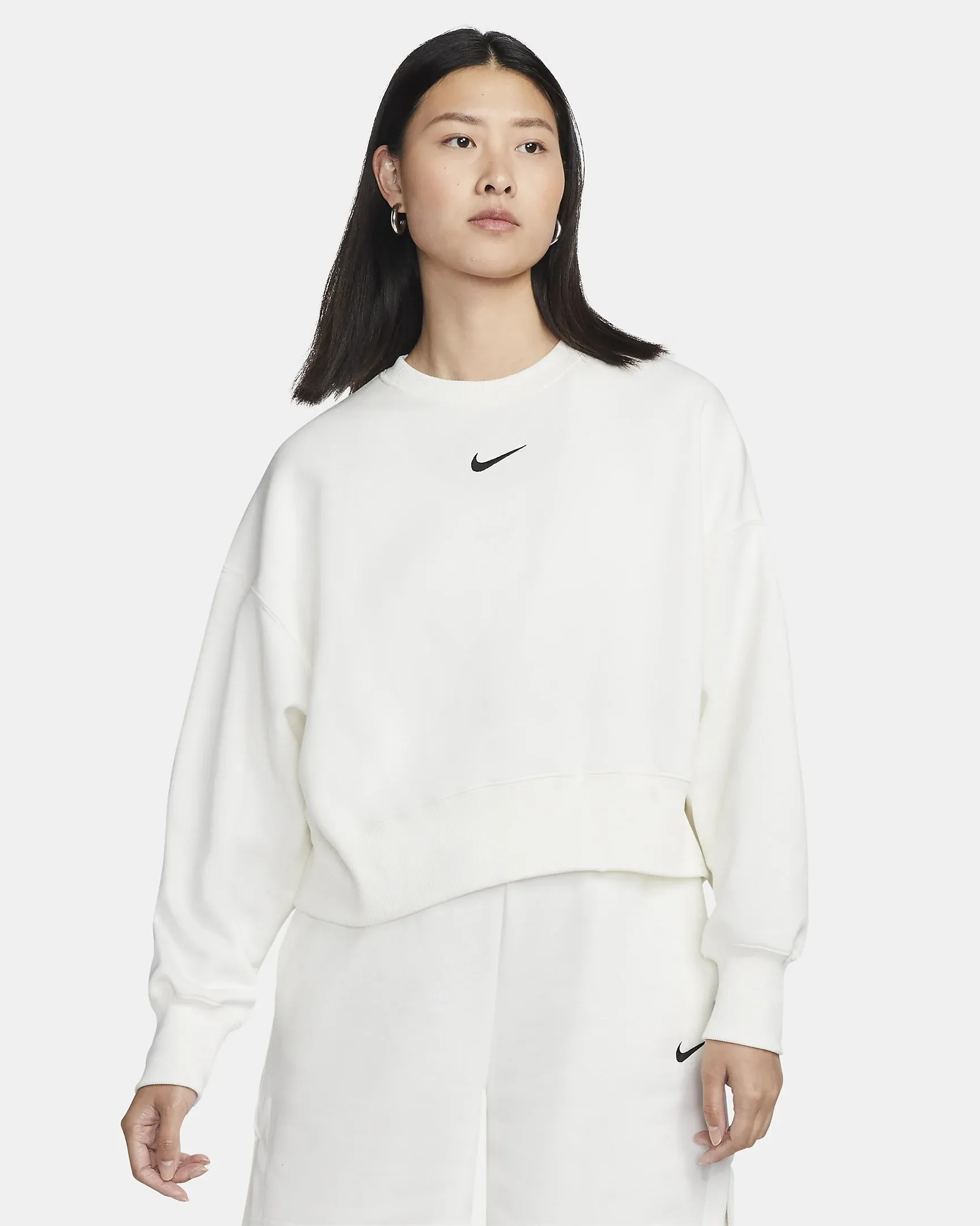 Nike  |Blended Fabrics Street Style U-Neck Long Sleeves Plain