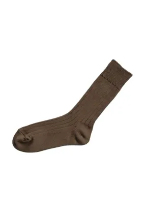 Nishiguchi Kutsushita - Praha Egyptian Cotton Ribbed Sock - Cappuccino