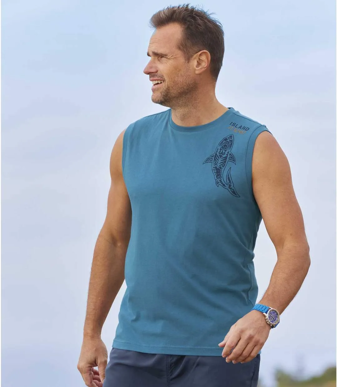 Pack of 3 Men's Vests - Turquoise Yellow Navy 