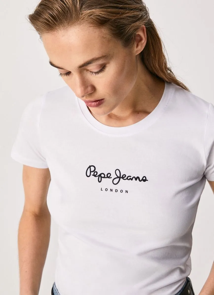 Pepe Jeans New Virginia Retro Logo T-Shirt White