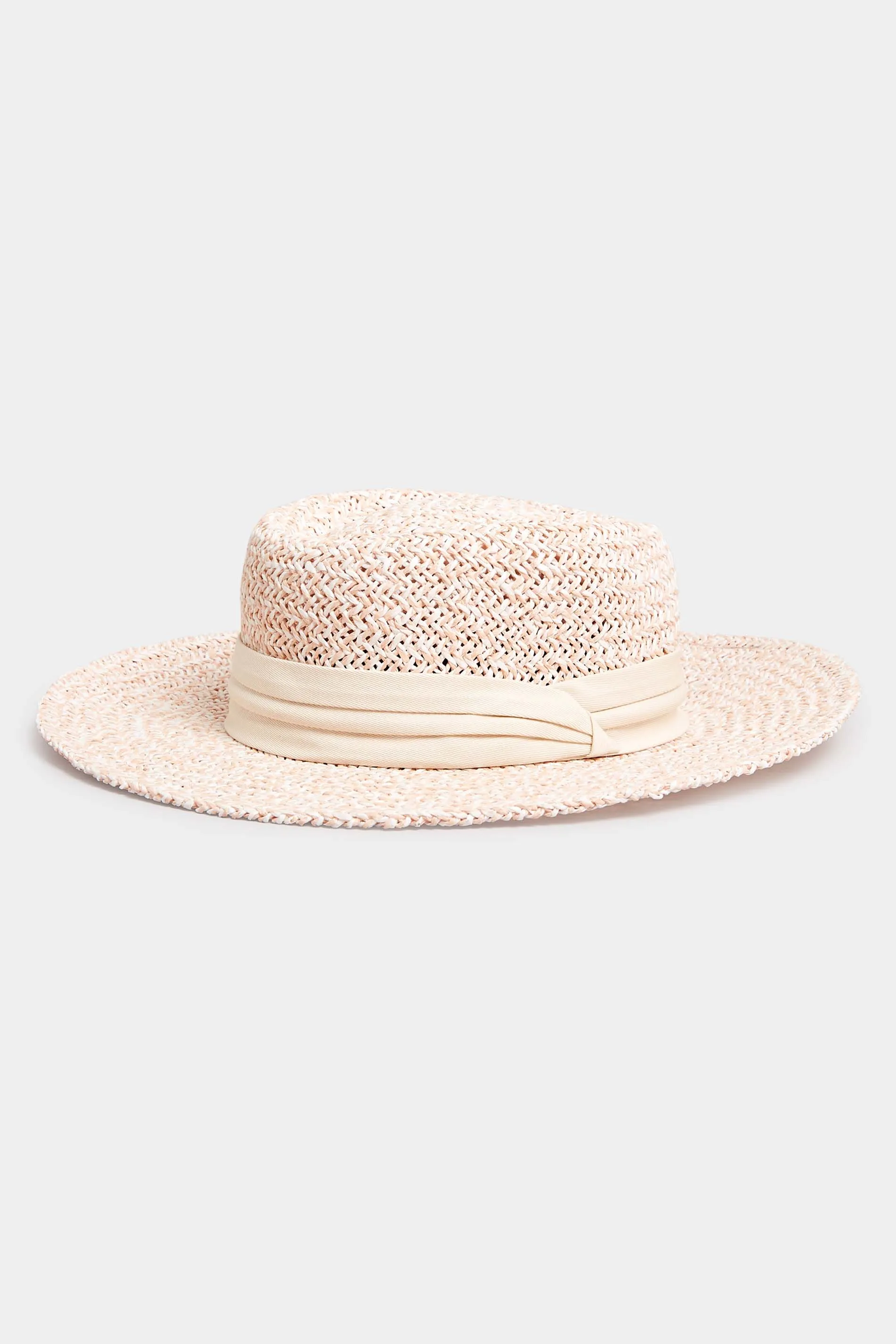 Pink Straw Boater Hat