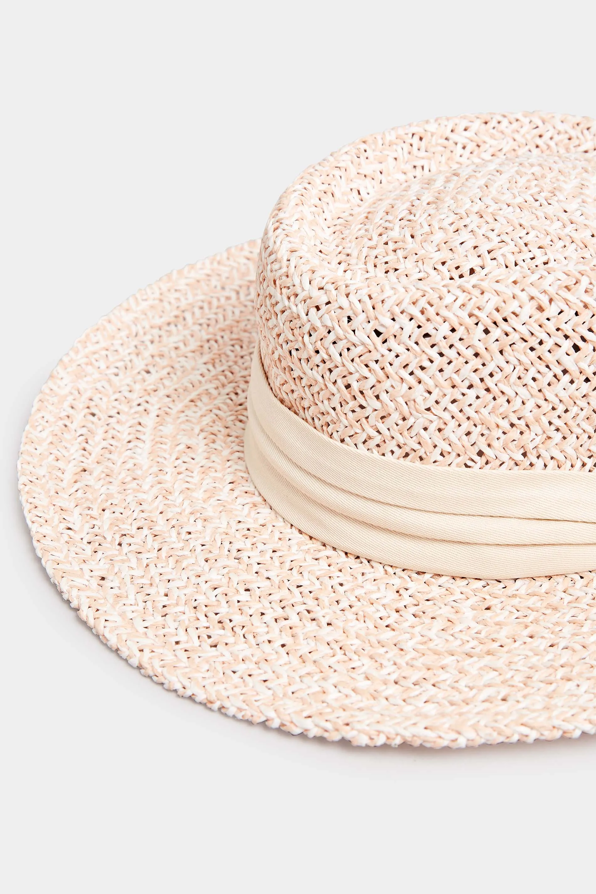 Pink Straw Boater Hat