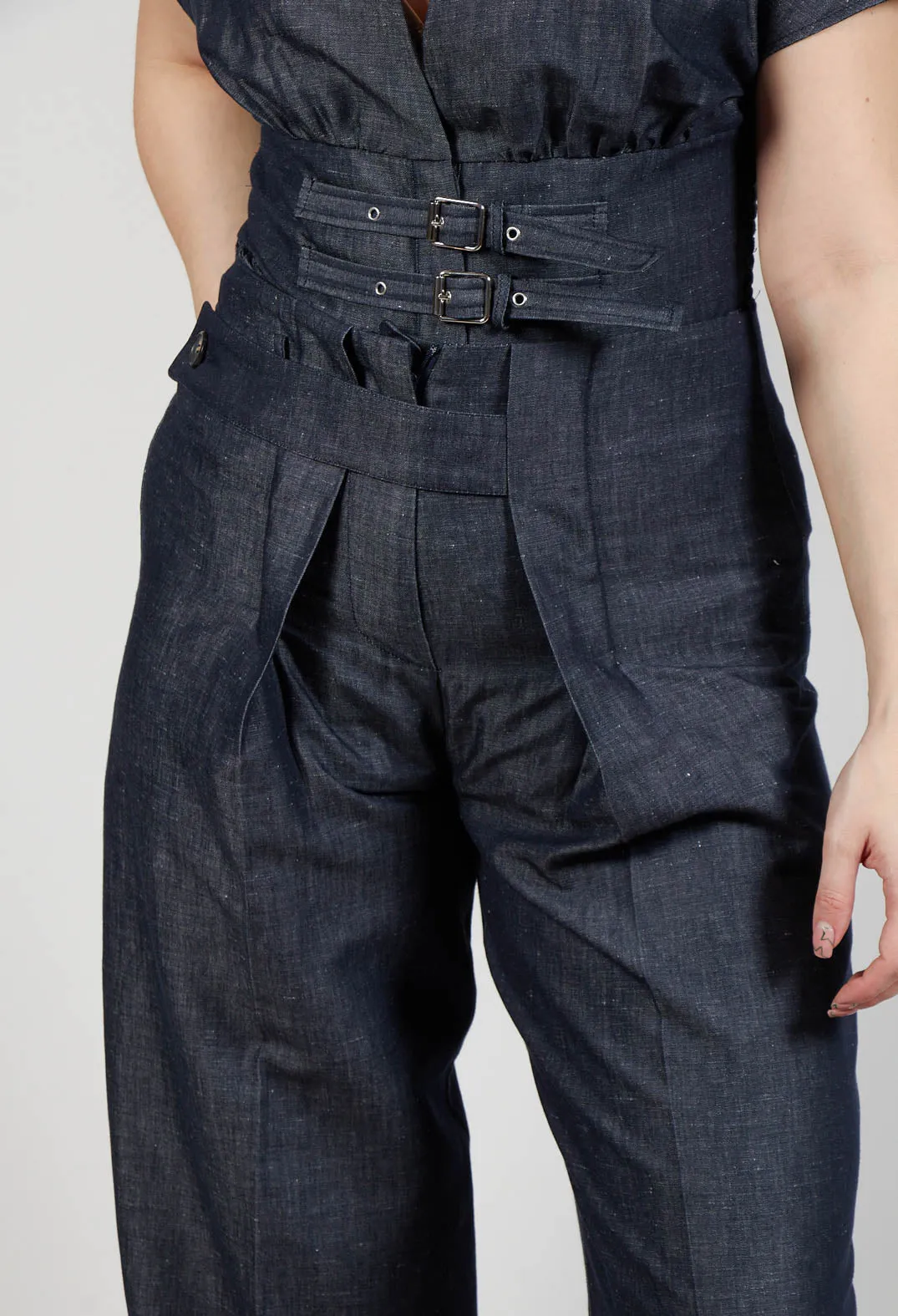 Pleated Trousers in Denim