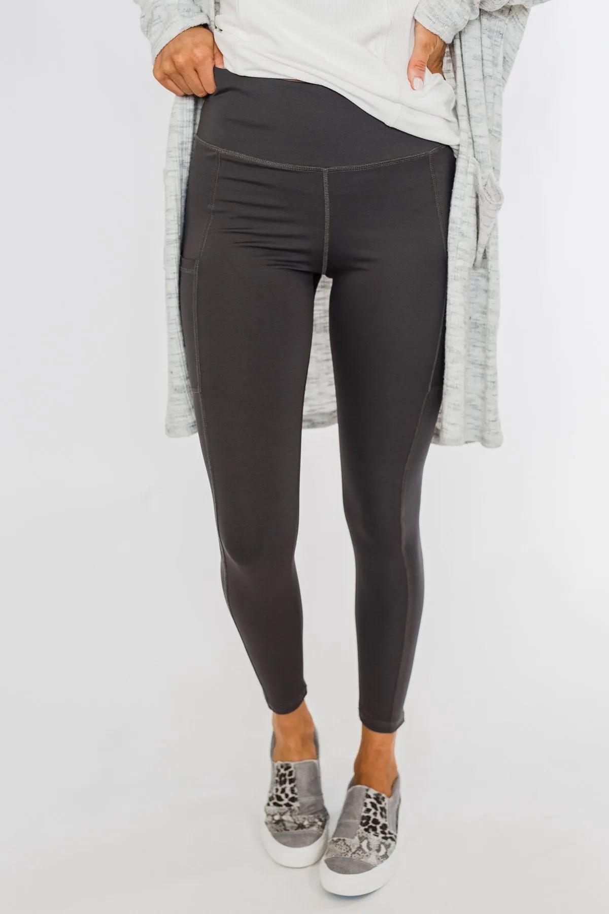 Pulse Basics Athleisure Leggings- Charcoal