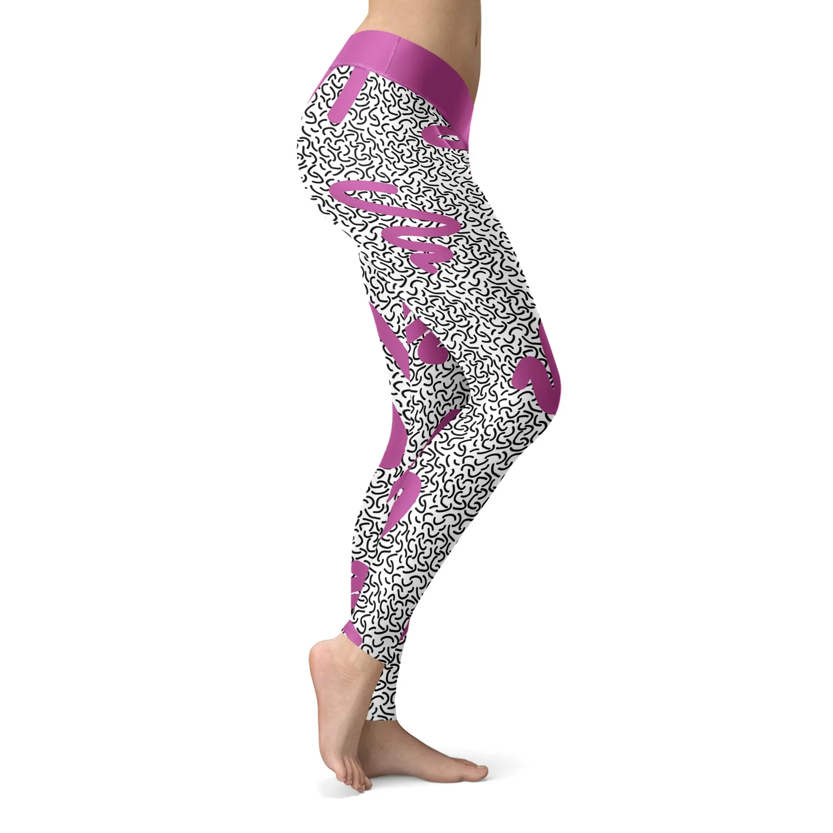 Purple Waves Memphis Style Leggings