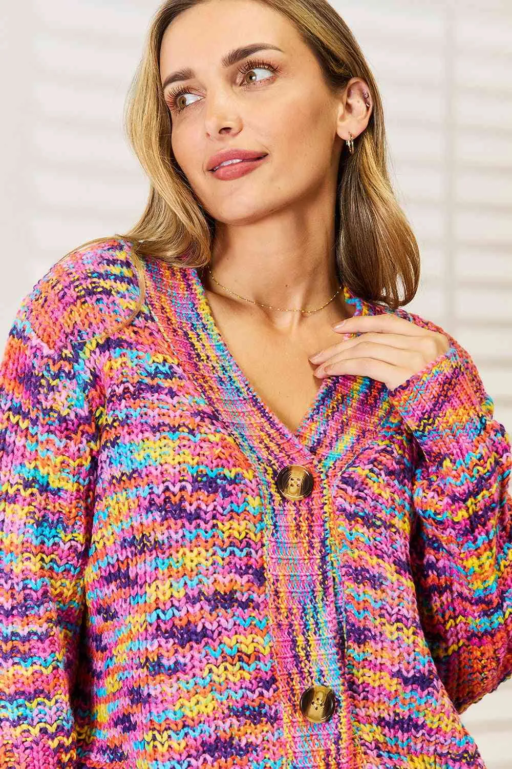 Rainbow Marled Cardigan