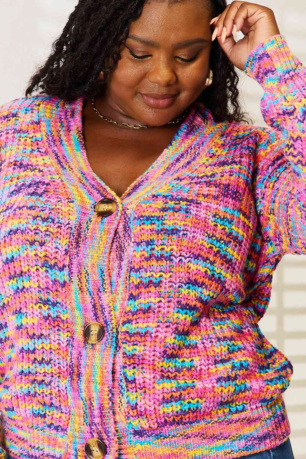 Rainbow Marled Cardigan