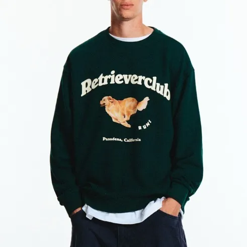 Retriever Club  |Crew Neck Street Style Long Sleeves Plain