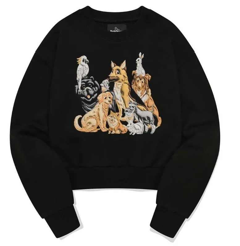 Retriever Club  |Crew Neck Unisex Street Style U-Neck Long Sleeves Plain