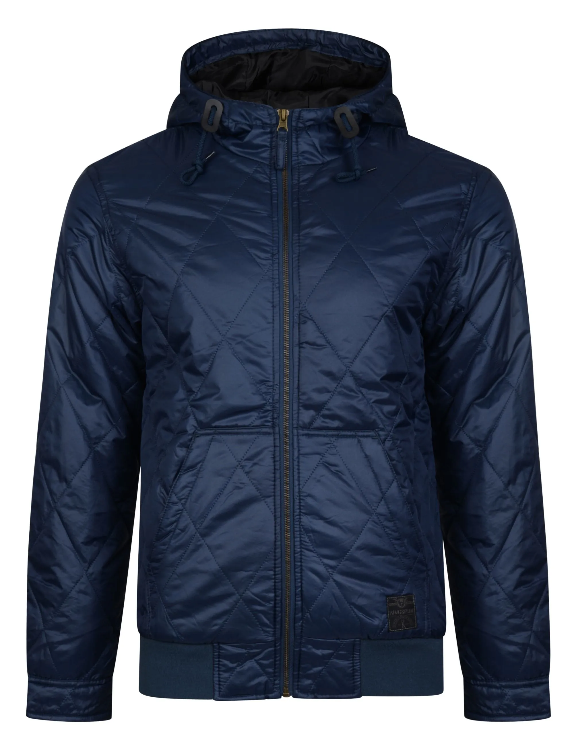 Ringspun Krarup Short Hooded Quilted Jacket Navy