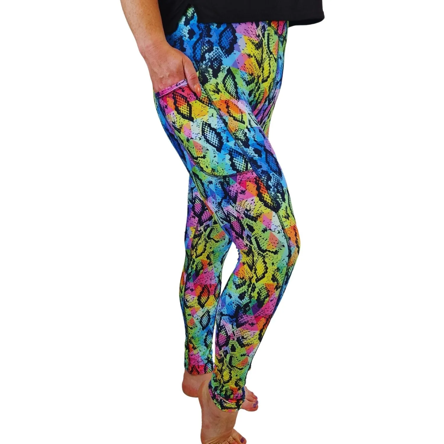 SCULPT Yoga Leggings- Rainbow Snake